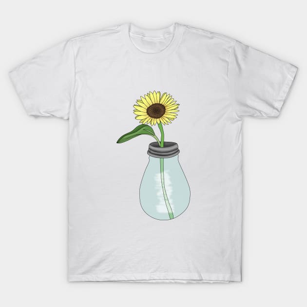 Sunflower in Light blub T-Shirt by Becky-Marie